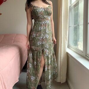 Green Floral Maxi Dress